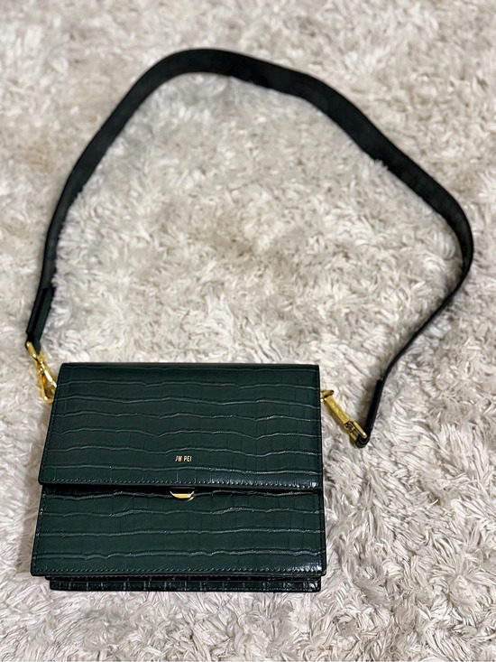JW PEI Handbags - JW PEI Mini Flap Crossbody - Dark Green Croc Green Bag